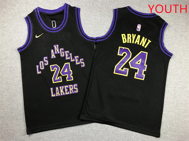 Youth Los Angeles Lakers #24 Bryant Black Nike 2025 NBA Jersey style 1->youth nba jersey->Youth Jersey